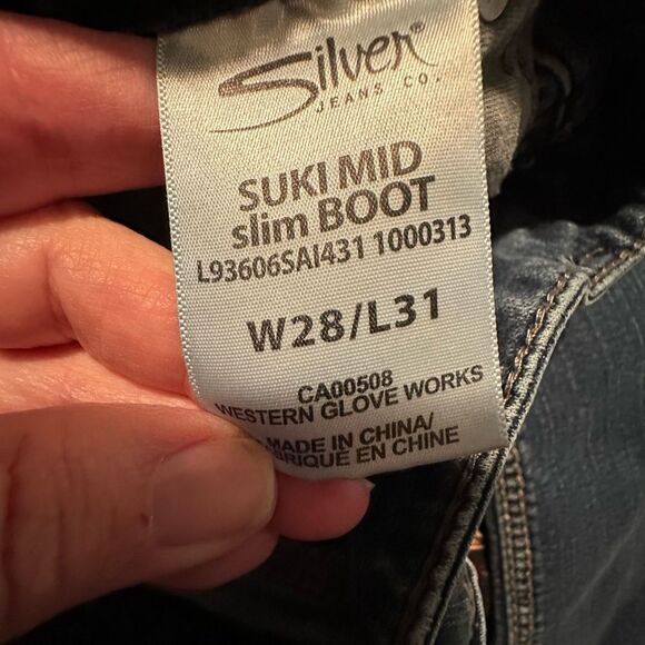 Silver Suki Mid Slim Bootcut Jeans 28x31 Western Cowgirl Jeans - Picture 6 of 6